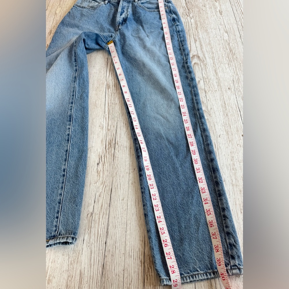 PacSun Dad Jean Button Fly Classic Straight Fit High Rise Blue Denim Jeans 27 - Picture 6 of 9